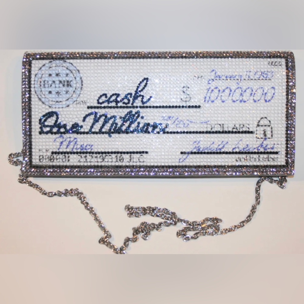 Judith Leiber Envelope Crystal Million Dollar Check Bag Clutch